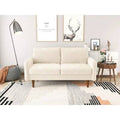 Beige Velvet Round Arm Loveseat T931981