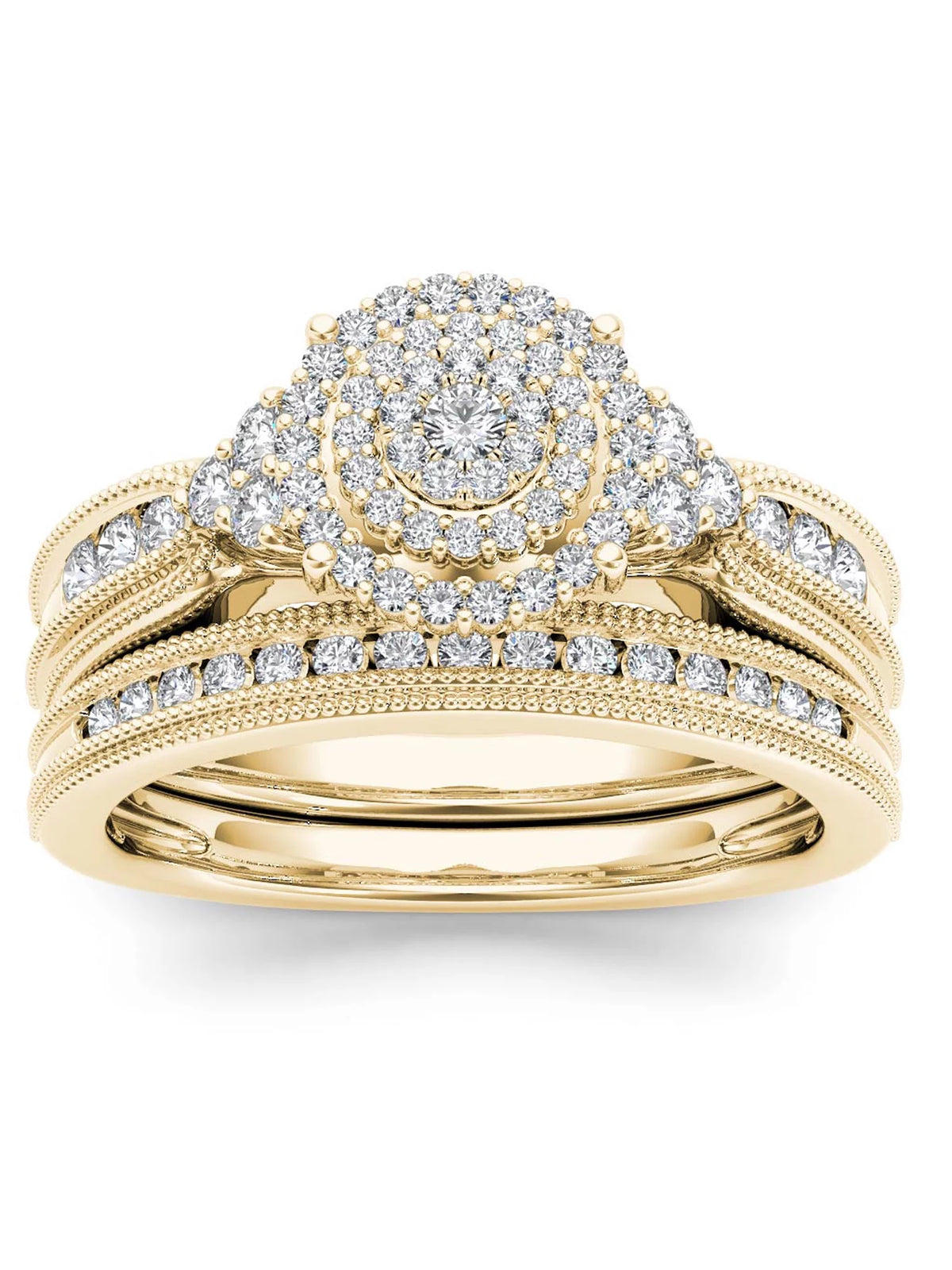 1/2Ct TDW Diamond 14k Yellow Gold Bridal Set W53106