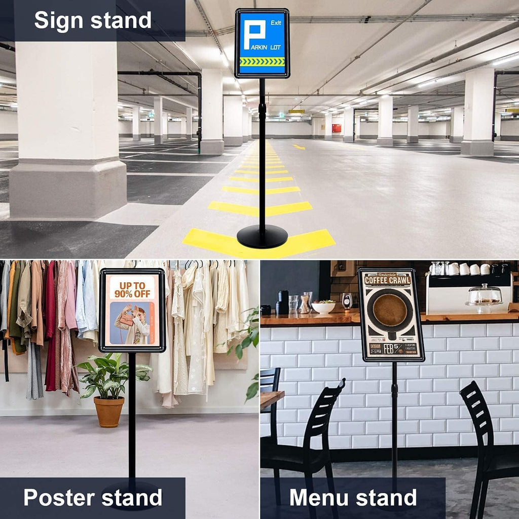 Heavy Duty Floor Standing Sign Holder with Cast Iron Base M936822