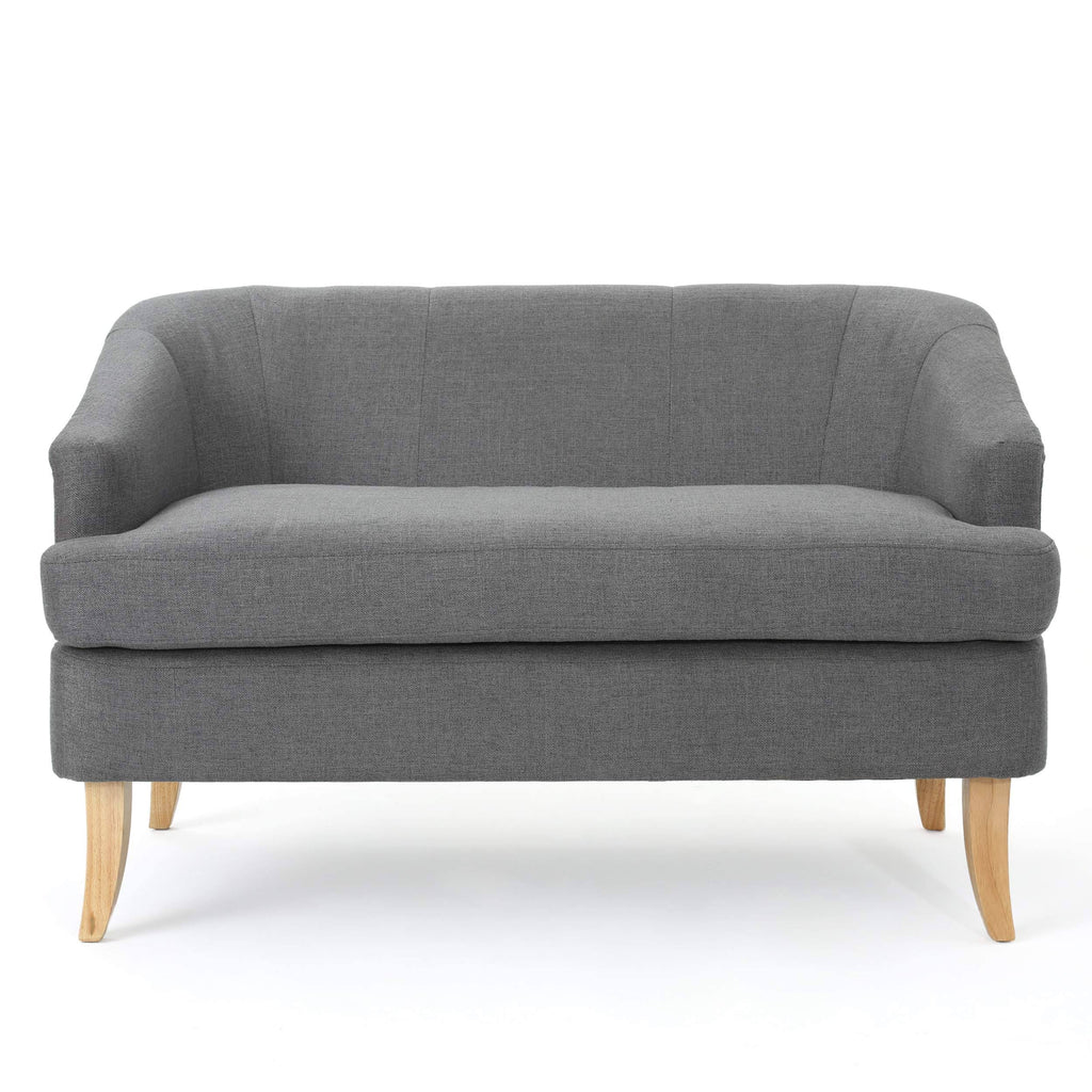 Dark Grey Fabric Loveseat V681376
