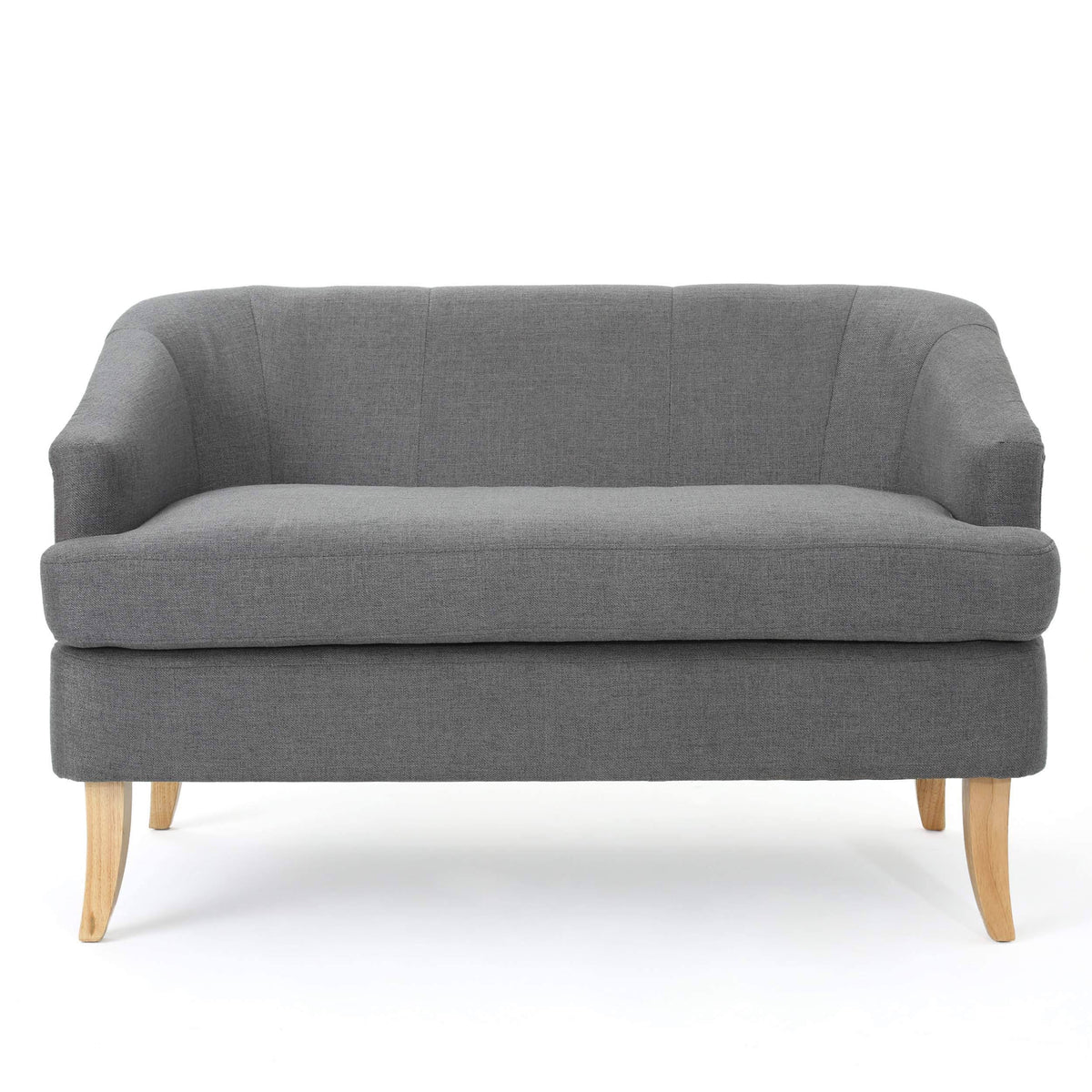 Dark Grey Fabric Loveseat V681376