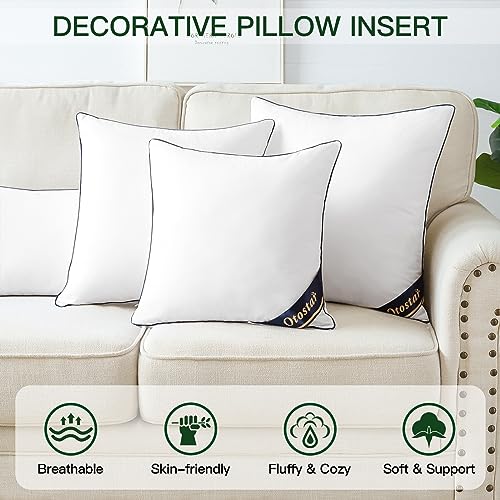 Pack of 2 Throw Pillow Inserts, 12x20, White, 100% Cotton Cover M777