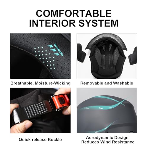 Full Face Motorcycle Helmet with Tinted and Clear Visor R117