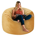 Black 4Ft Memory Foam Bean Bag Chair with Microfiber Cover H34746