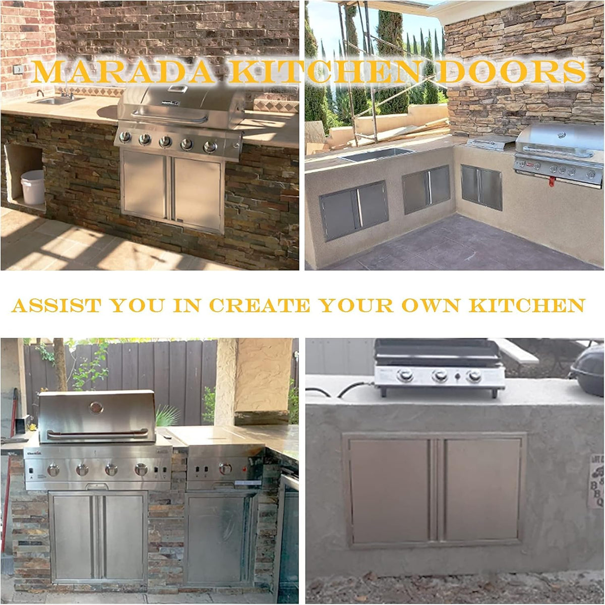 29.5W x 22H Inch Stainless Steel Outdoor Kitchen Doors V776922