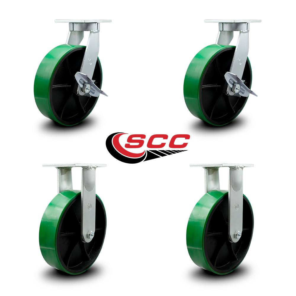 10” Extra HD Green Poly on Metal Caster Set of 4 M9162