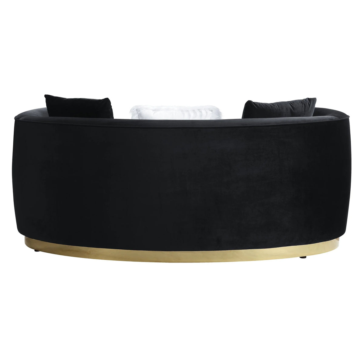 Black Velvet Curved Love Seat Sofa G936117