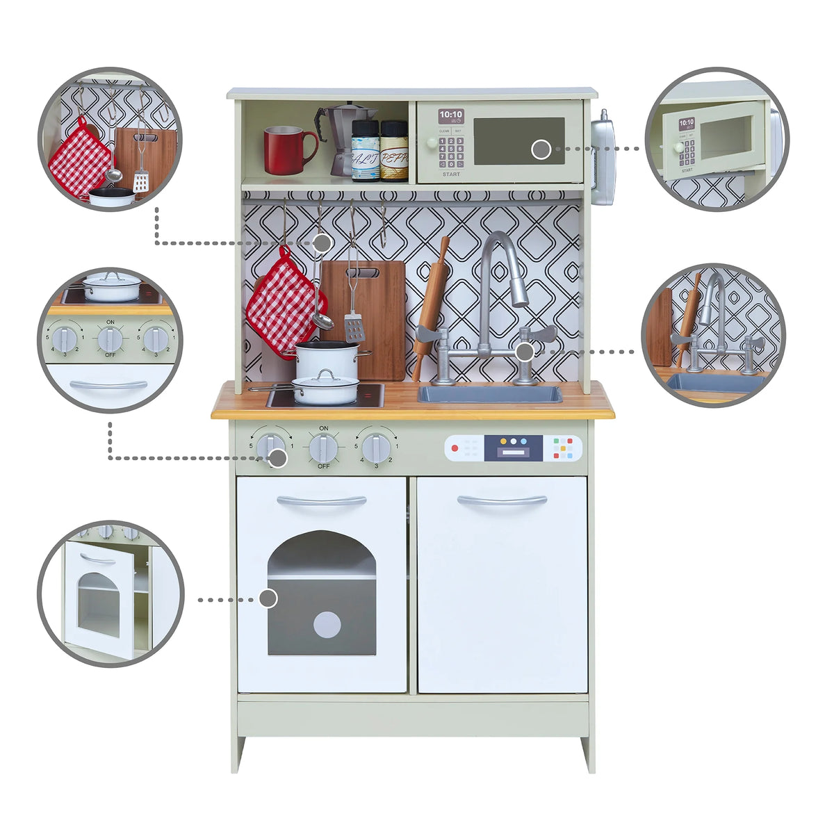 Green/White Wooden Kitchen Playset A7239
