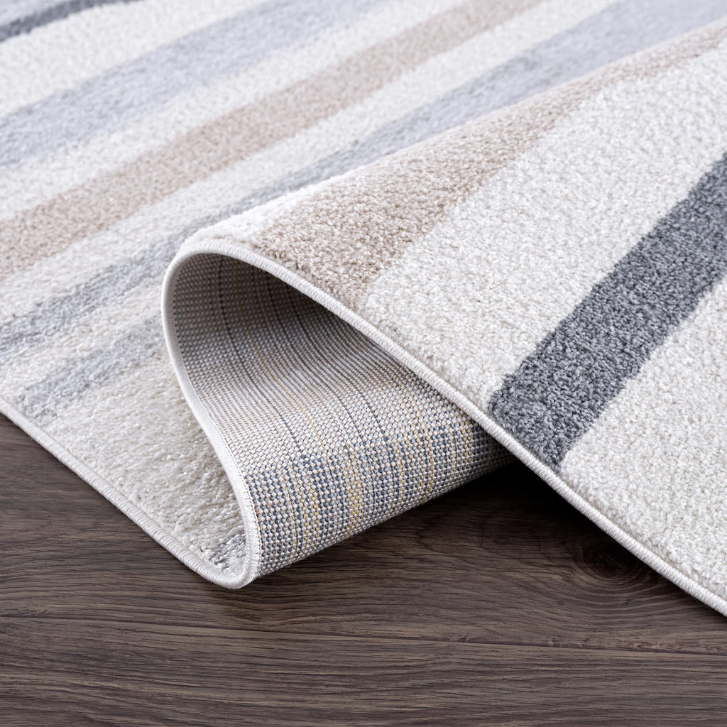 Cream Grey 6 x 9 Area Rug R92916