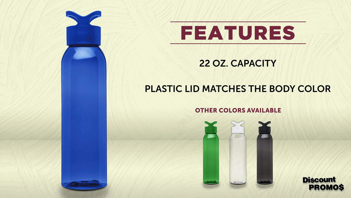 Blue 22 Oz. Tritan Plastic Water Bottles Set of 10 A84426