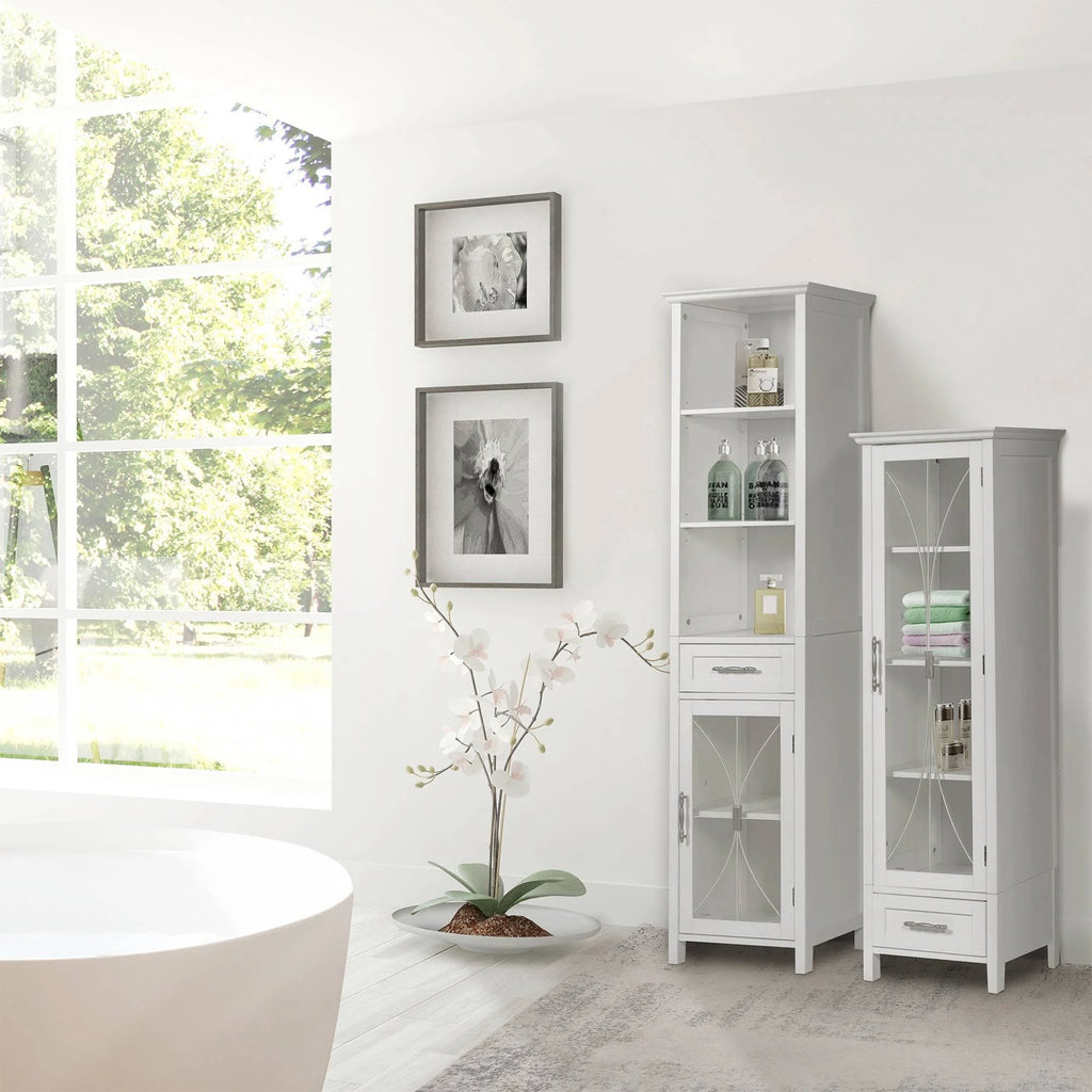 White Linen Cabinet D218