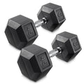 45 lb Pair Rubber Coated Hex Dumbbell W675