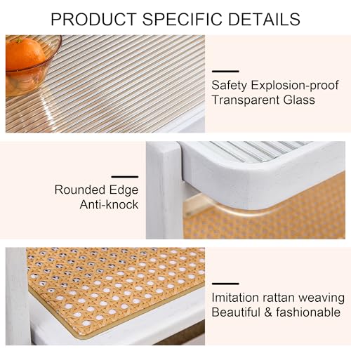 Rattan Coffee Table with Tempered Glass Top B351525