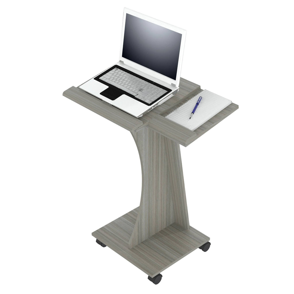 Smoke Oak Rolling Laptop Cart Y975