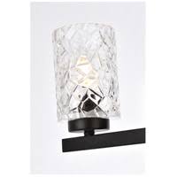 Black 4 Lights Bath Sconce with Clear Shade V630463