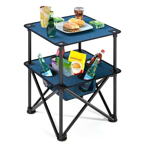 Folding Camping Table with 4 Cup Holders and Travel Bag N113484