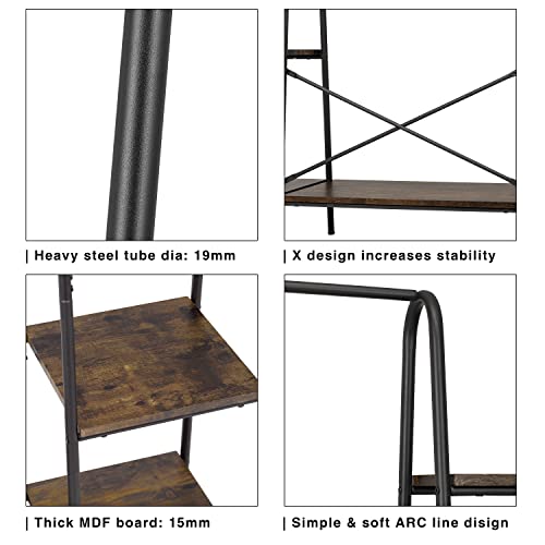 Matte Black Heavy Duty Garment Rack with 5 Wood Shelves P10408