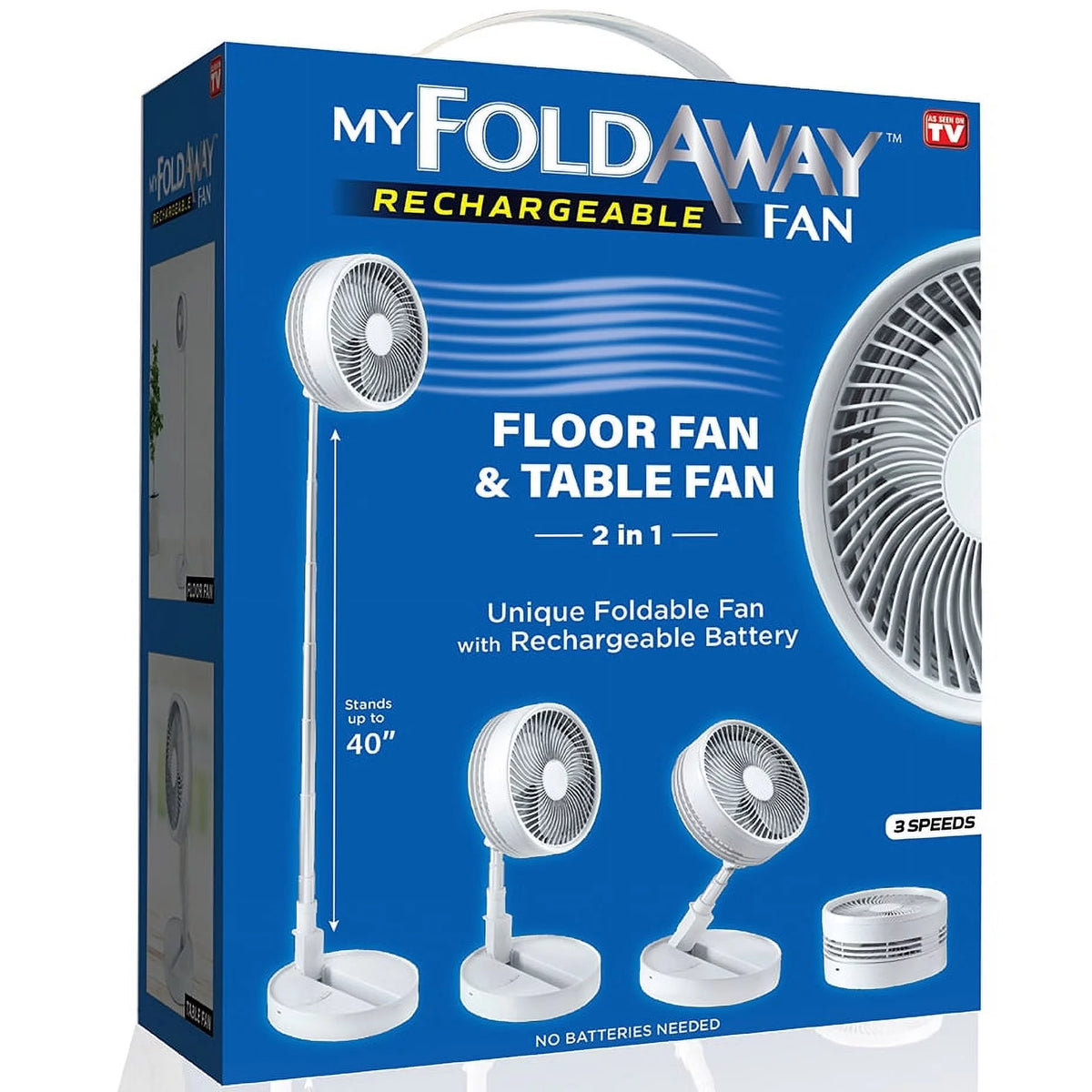 2in1 Foldable Portable Rechargeable Fan A858186