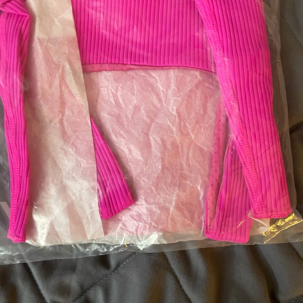 Neon Pink Ribbed Tank L384