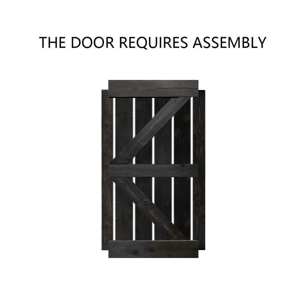 Charcoal Black Solid Wood Interior Sliding Barn Door R303