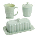3-Piece Glass Sugar Bowl Creamer & Butter Dish Set K234596