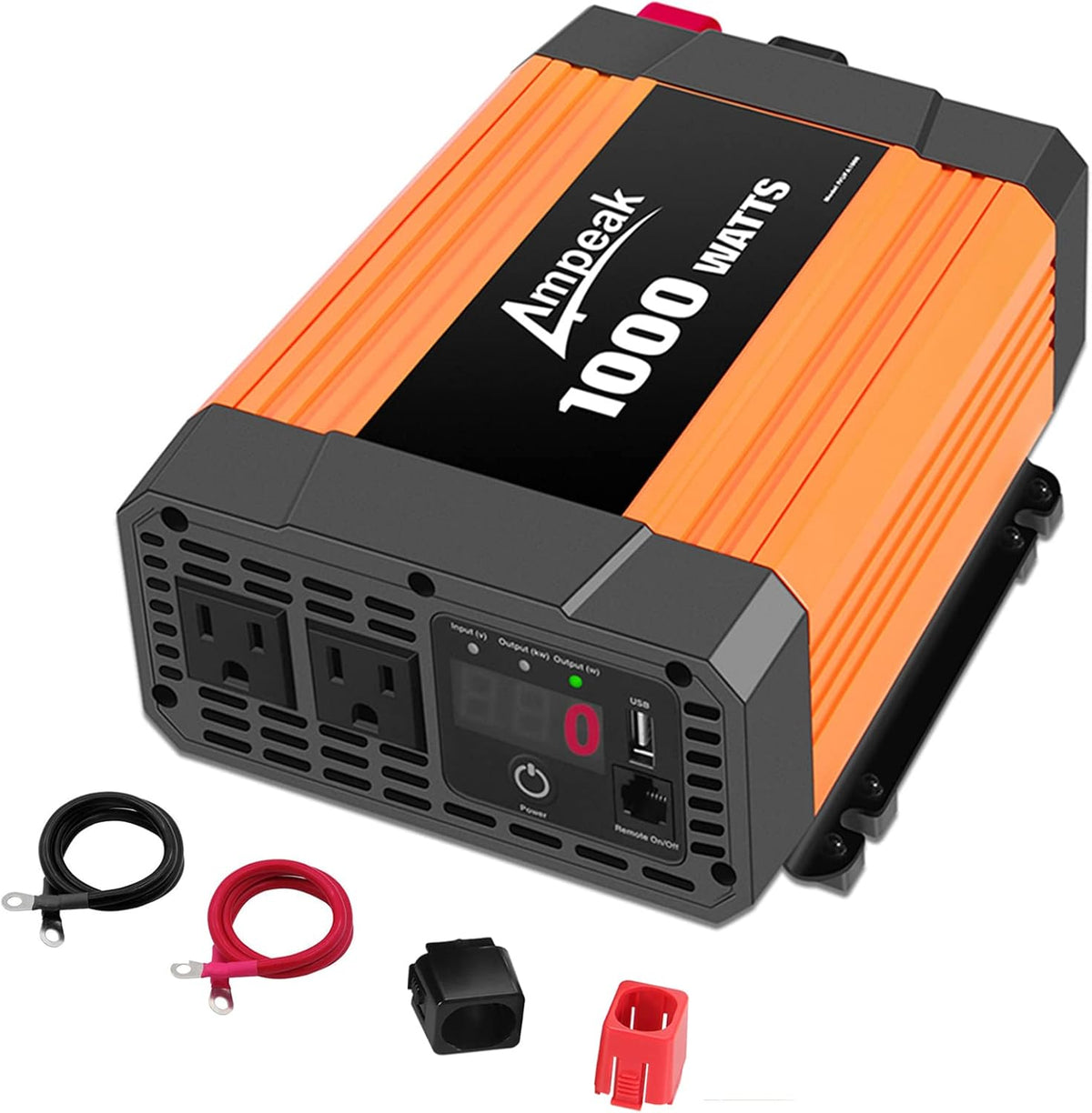 2000W 12V to 110V Power Inverter with 3AC Outlets and USB B524805