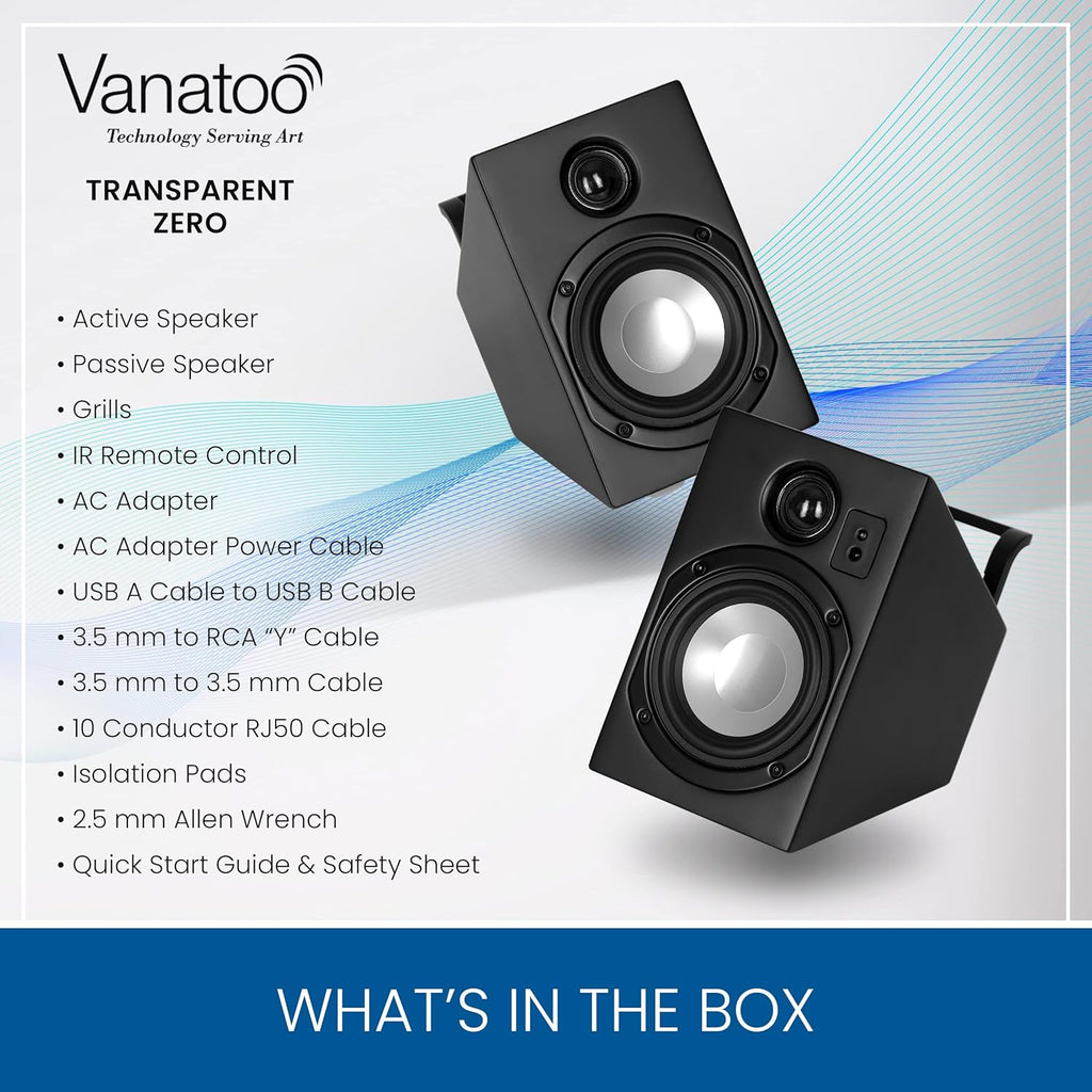 Black Set of 2 Powered Speakers Y93839