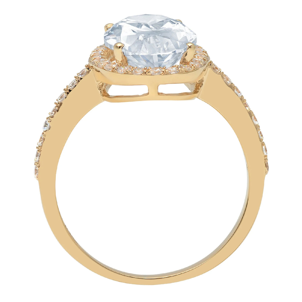 14k Yellow Gold Solitaire Ring with Sky Blue Topaz L45160