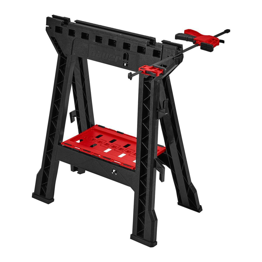 Polypropylene Folding Sawhorse with Bar Clamp, 500 lb. Capacity M813777