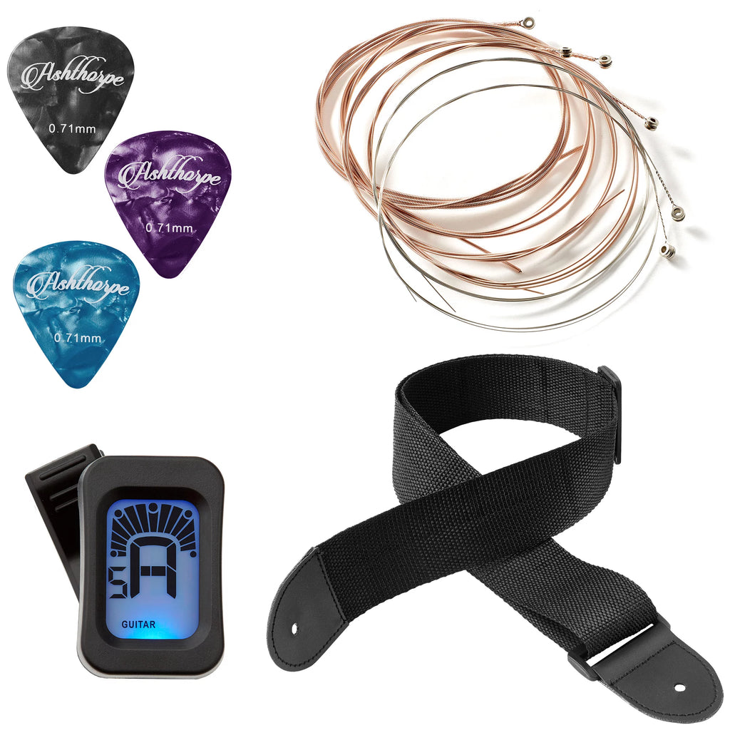 41-Inch Beginner Acoustic Guitar Starter Package, Red H7864