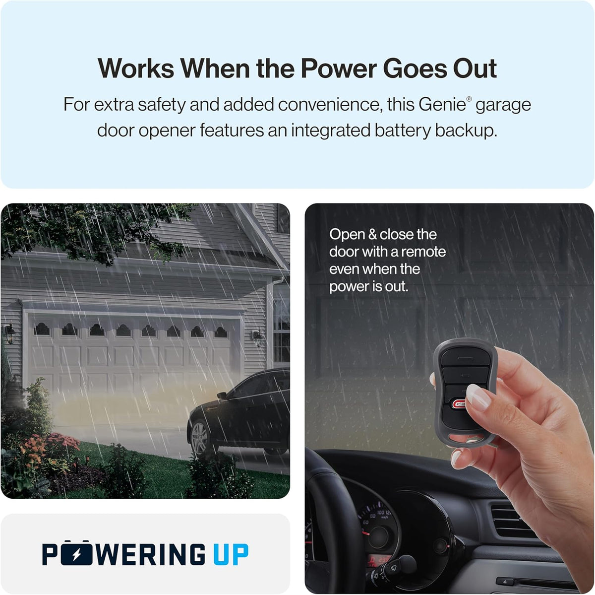 Smart Garage Door Opener with WiFi and Battery Backup, Black/White J131