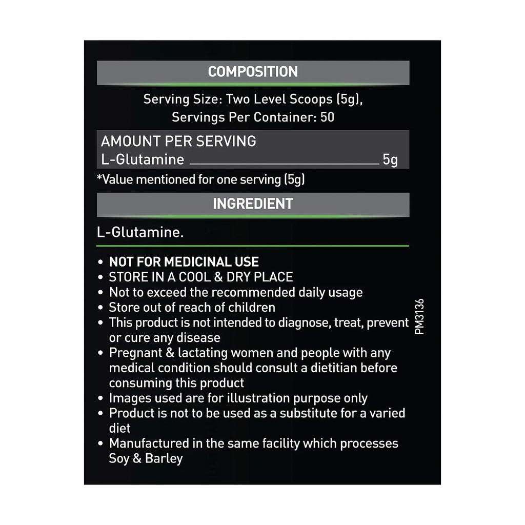 L-Glutamine Powder 250 Gm 50 Servings P199
