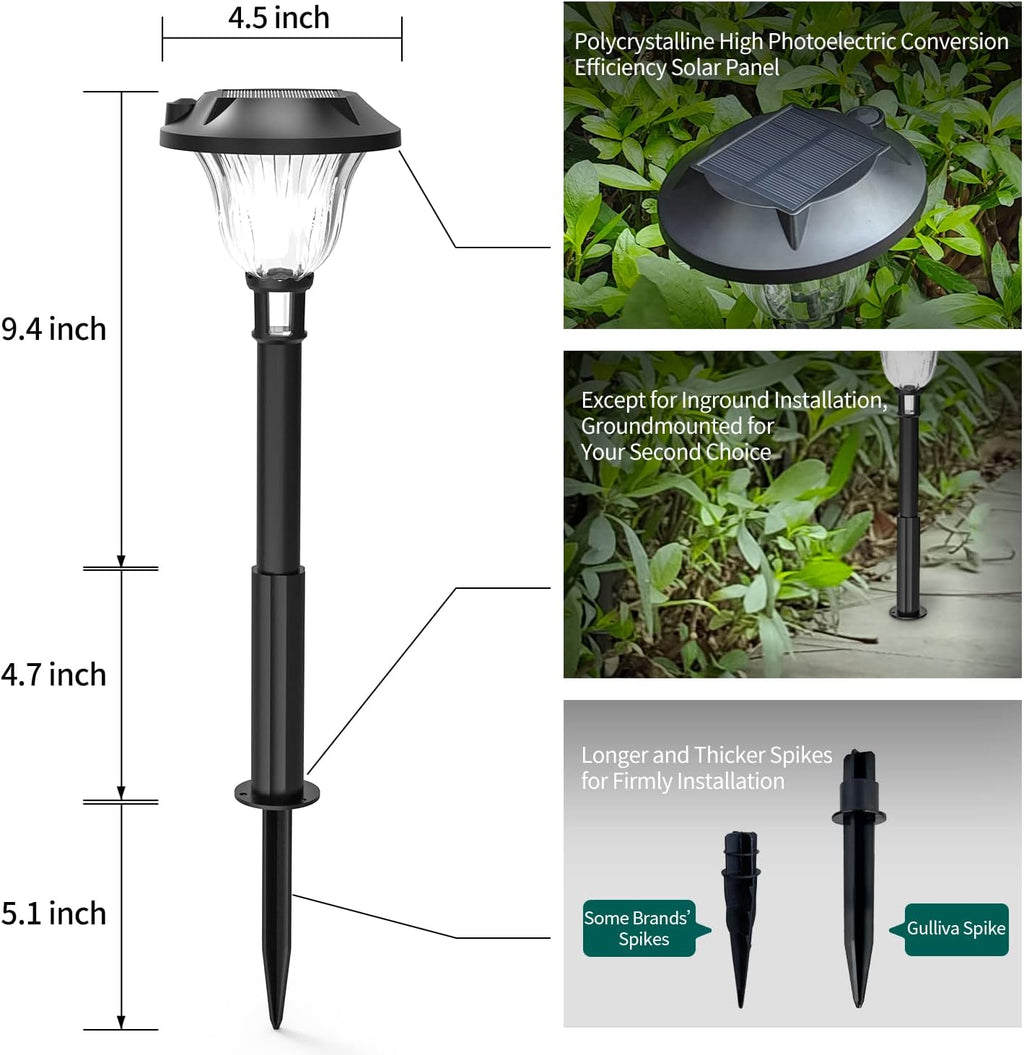 Solar Power Path Lights Warm White LED Landscape Lighting T359046