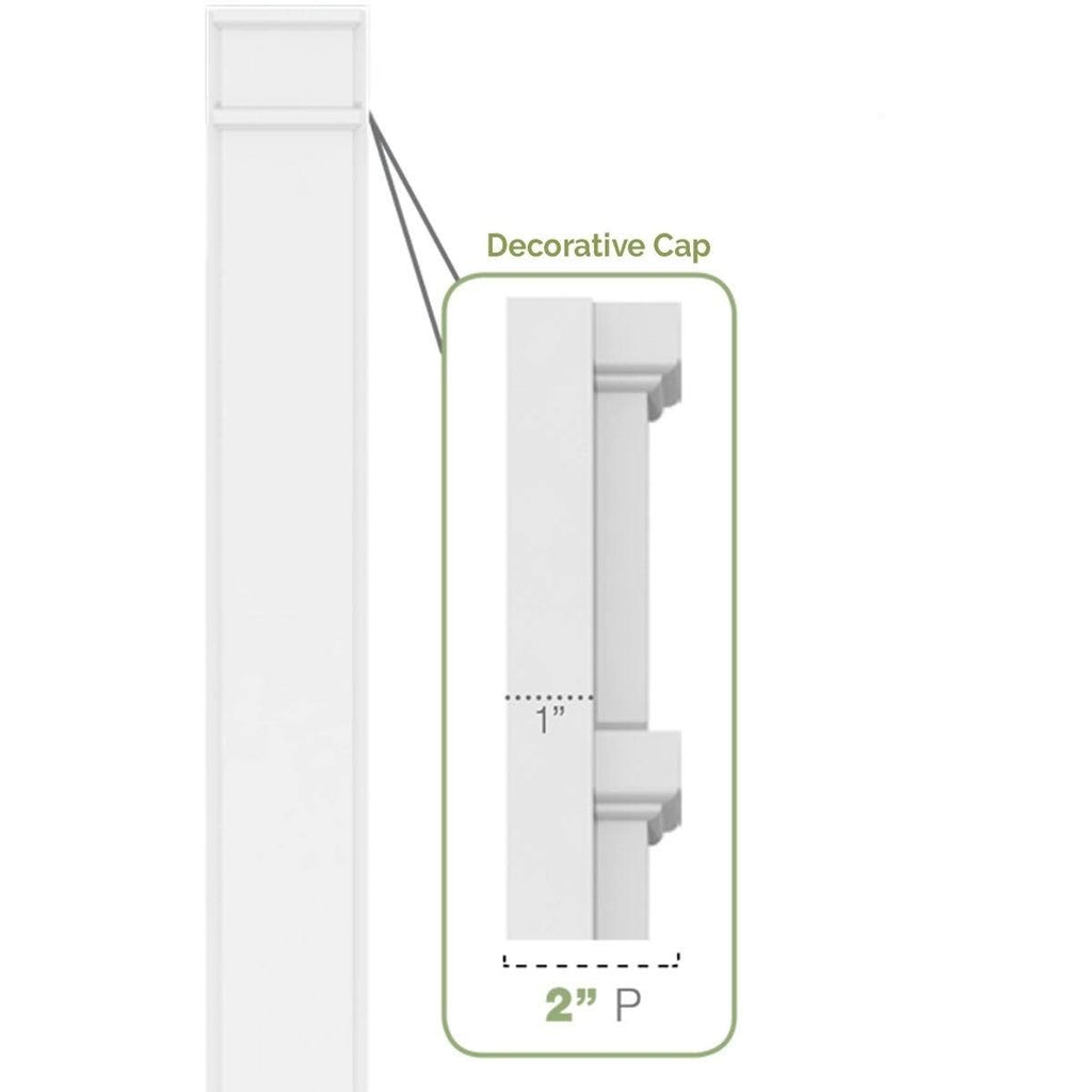 6x22W x 90x22H x 2x22P Flat Panel PVC Pilaster (Pair) G1260