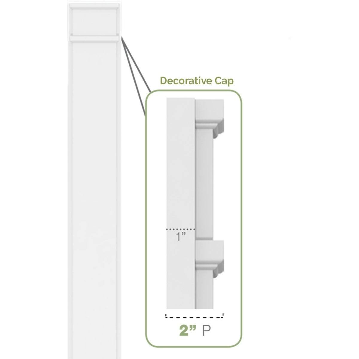 6x22W x 90x22H x 2x22P Flat Panel PVC Pilaster (Pair) G1260