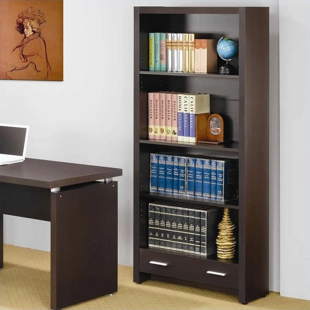 4 Piece Set with Desk Mobile File Cabinet Office Chair and Bookcase R9976