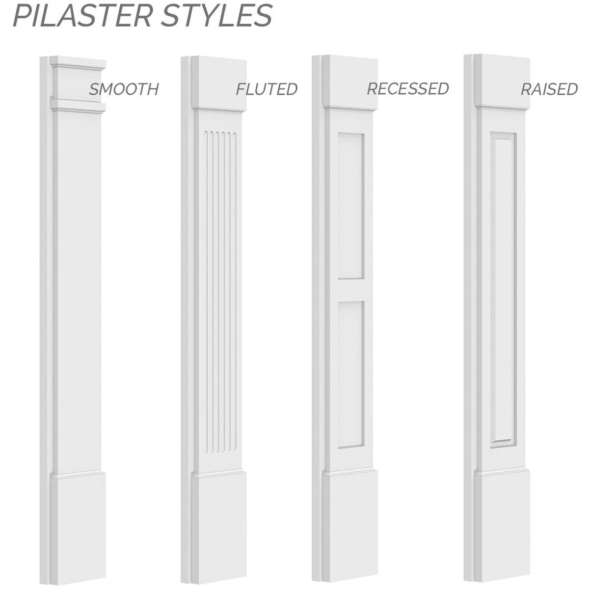 6x22W x 90x22H x 2x22P Flat Panel PVC Pilaster (Pair) G1260