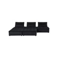 Velvet 5 Piece Sectional Sofa Ottoman Y37422