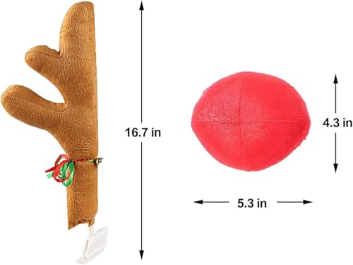 Car Reindeer Antlers & Nose Christmas Costume Decoration Kit (Brown) D7431