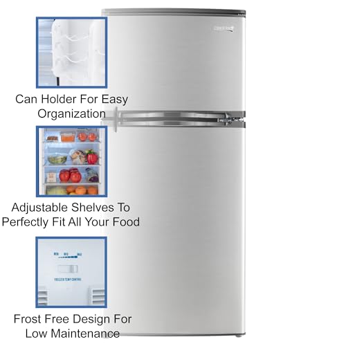 Stainless Steel 12V 2 Door RV Refrigerator 4.4 Cubic Feet S70124