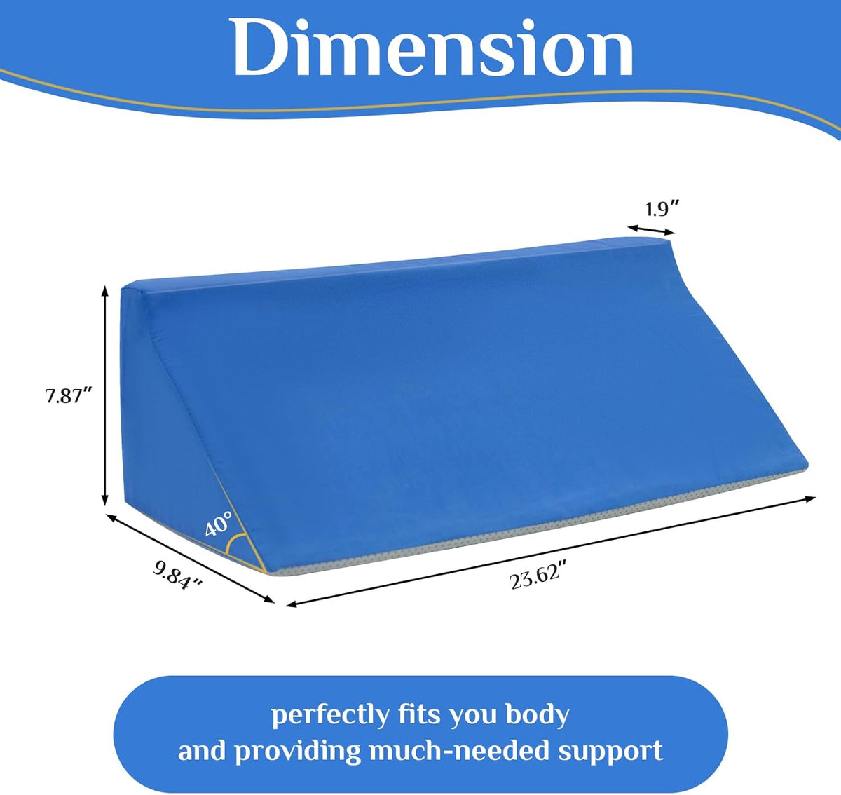 Foam Bed Wedge Pillow 7.87 x 9.84 x 23.62 in. O895