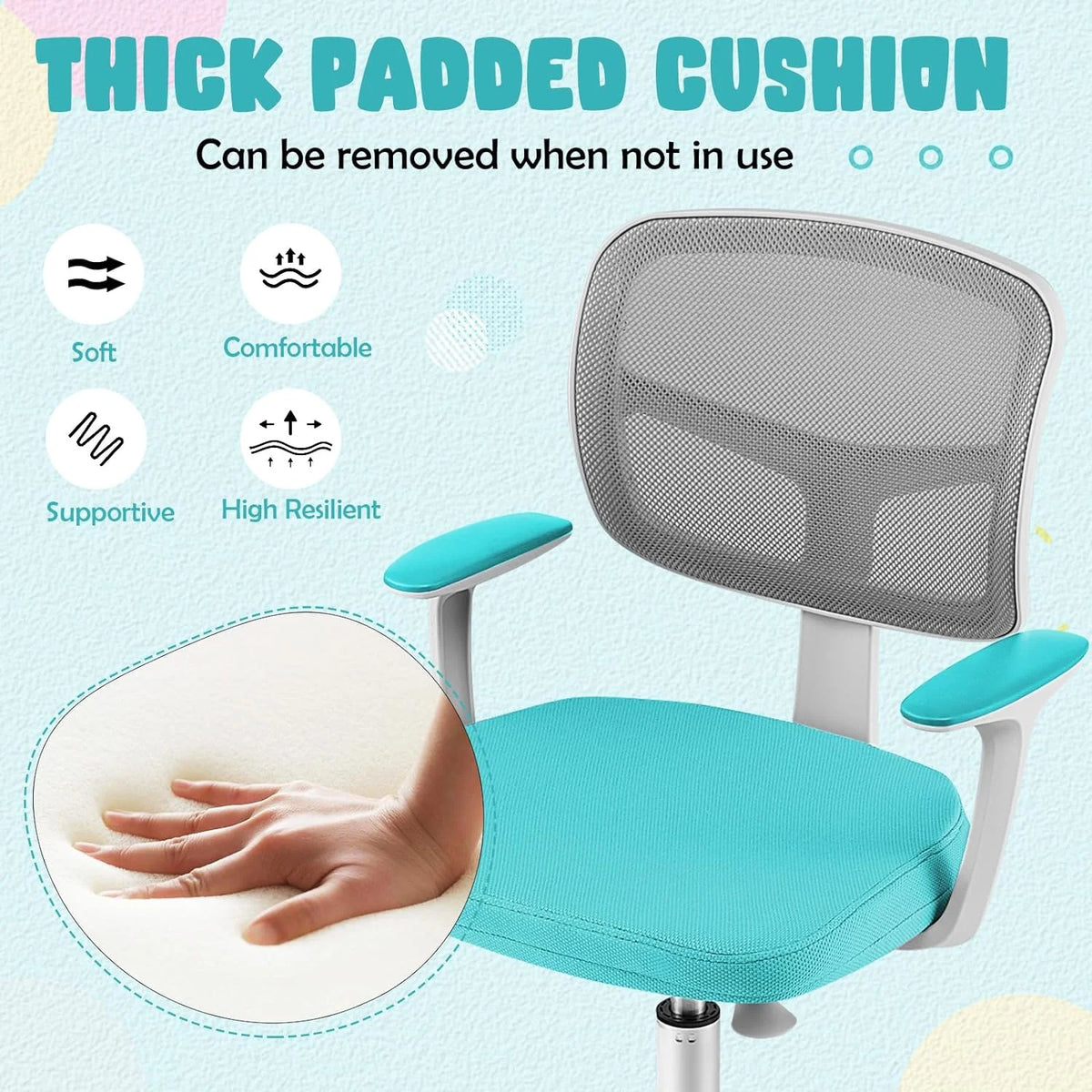 Green Height Adjustable Kids Desk Chair F941630