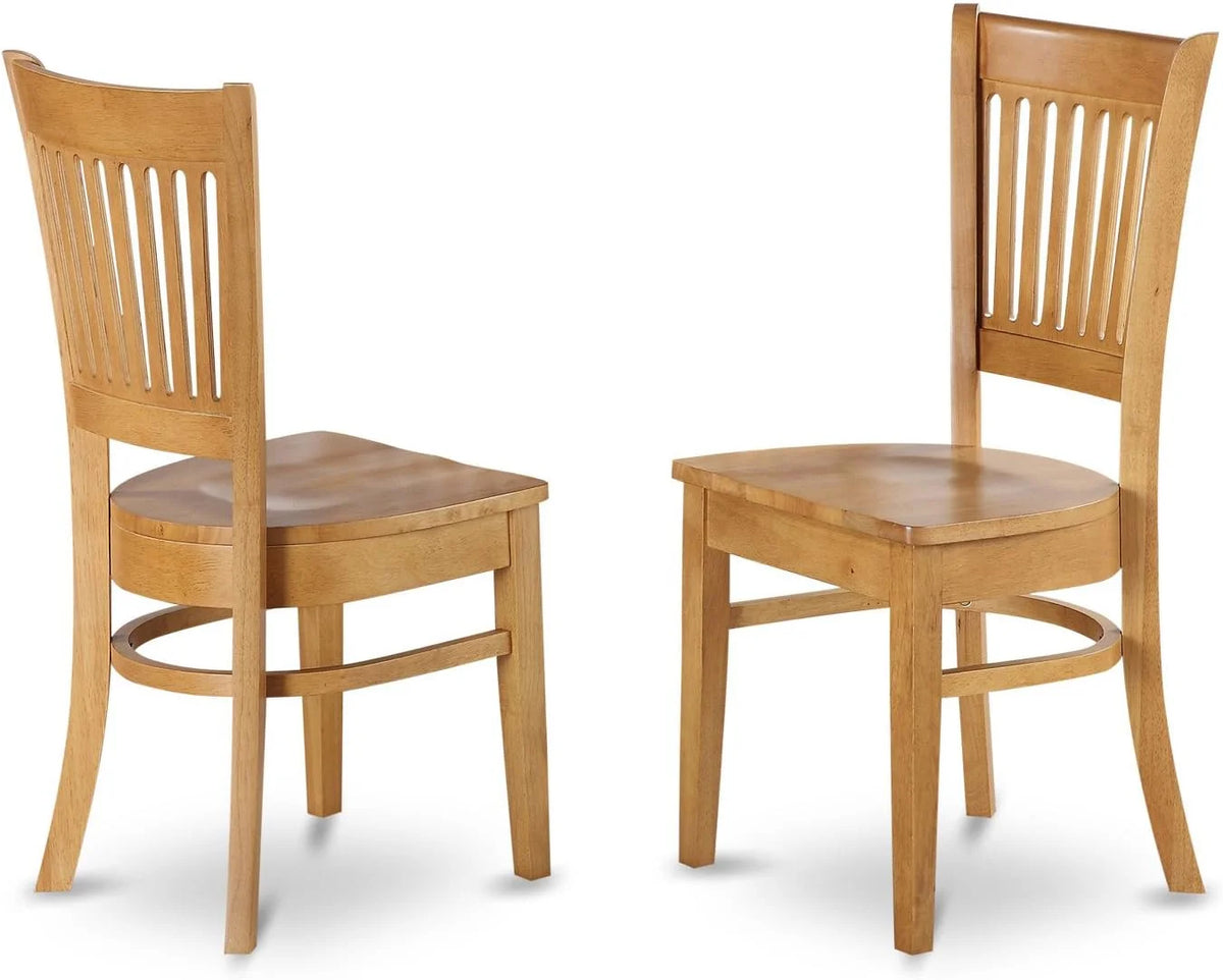 3 Piece Round Dropleaf Dining Table and 2 Wooden Seat Chairs Z5043