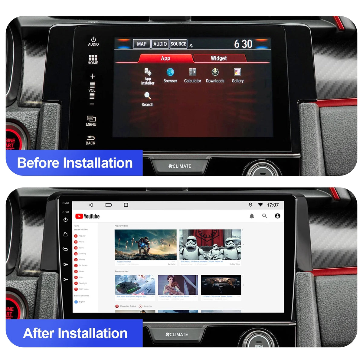 9 Inch Touchscreen Double Din Car Stereo with Wireless Carplay Android Auto Backup Camera R860744