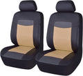 Black Leather Waterproof Car Seat Covers Full Set I774308