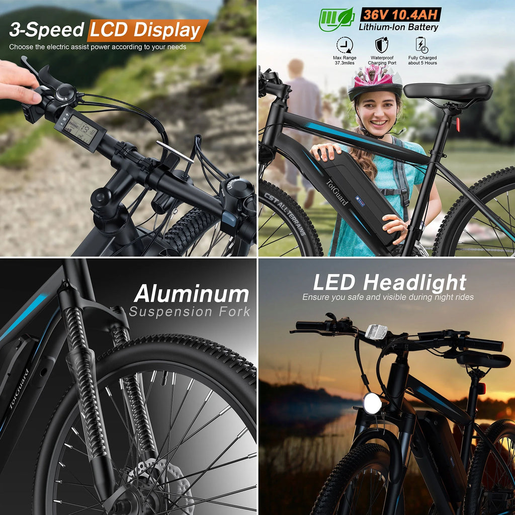 Electric Bike 26 350W 36V 374.4WH Shimano 21 Speed W498315