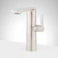 Brushed Nickel Single Hole Vessel Bathroom Faucet with Pop-Up Drain Assembly U350607