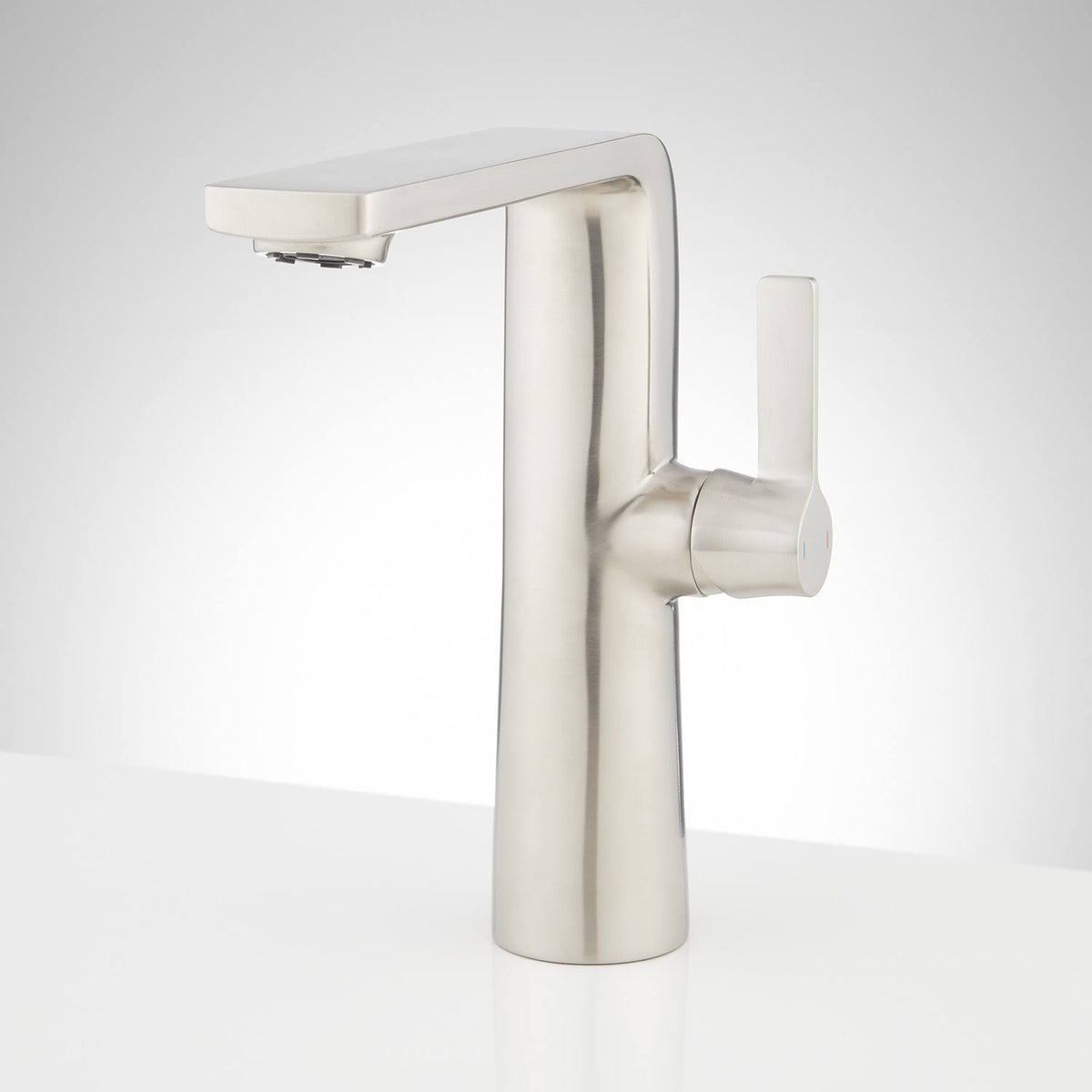 Brushed Nickel Single Hole Vessel Bathroom Faucet with Pop-Up Drain Assembly U350607