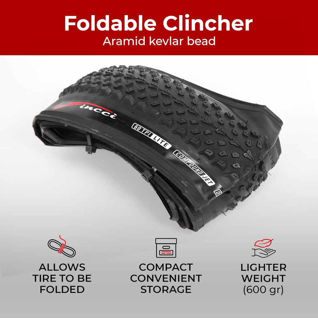 Pair 26 x 2.10 Inch Foldable 60 TPI XC Tires with Nylon Protection L5304