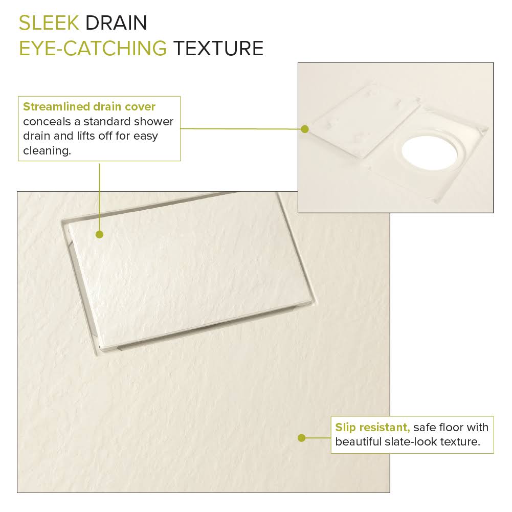 60-in L x 31.5-in Shower Base with Center Drain L258